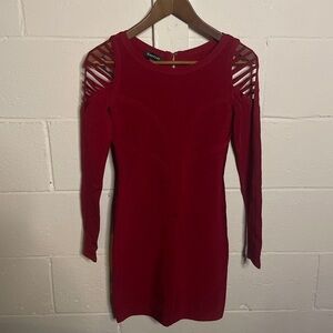 Bebe Red Bandage|Bodycon Christmas Dress Sz XS